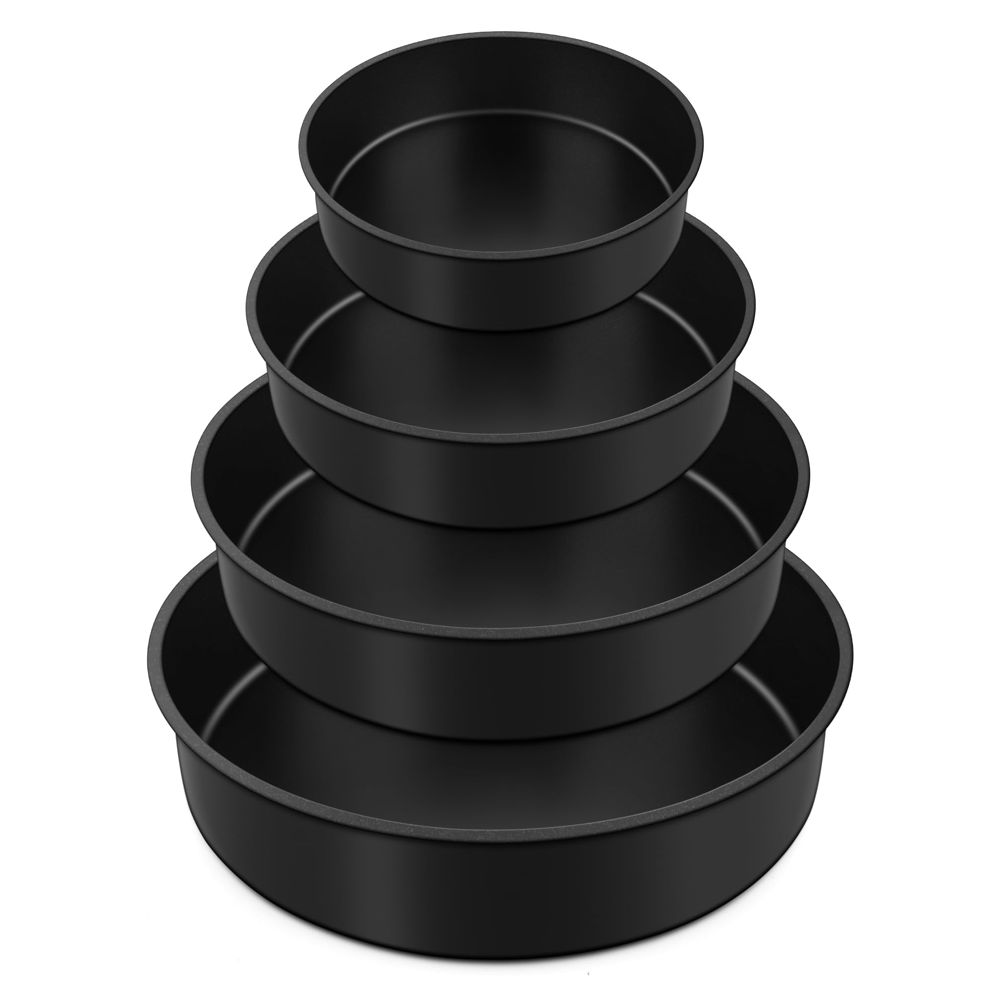 E-Far Cake Pan Set Of 4 (4 Inch/6 Inch/8 Inch/9 Inch), Nonstick Round Baking Cake Pans For Tier Birthday Wedding Cake, Stainless