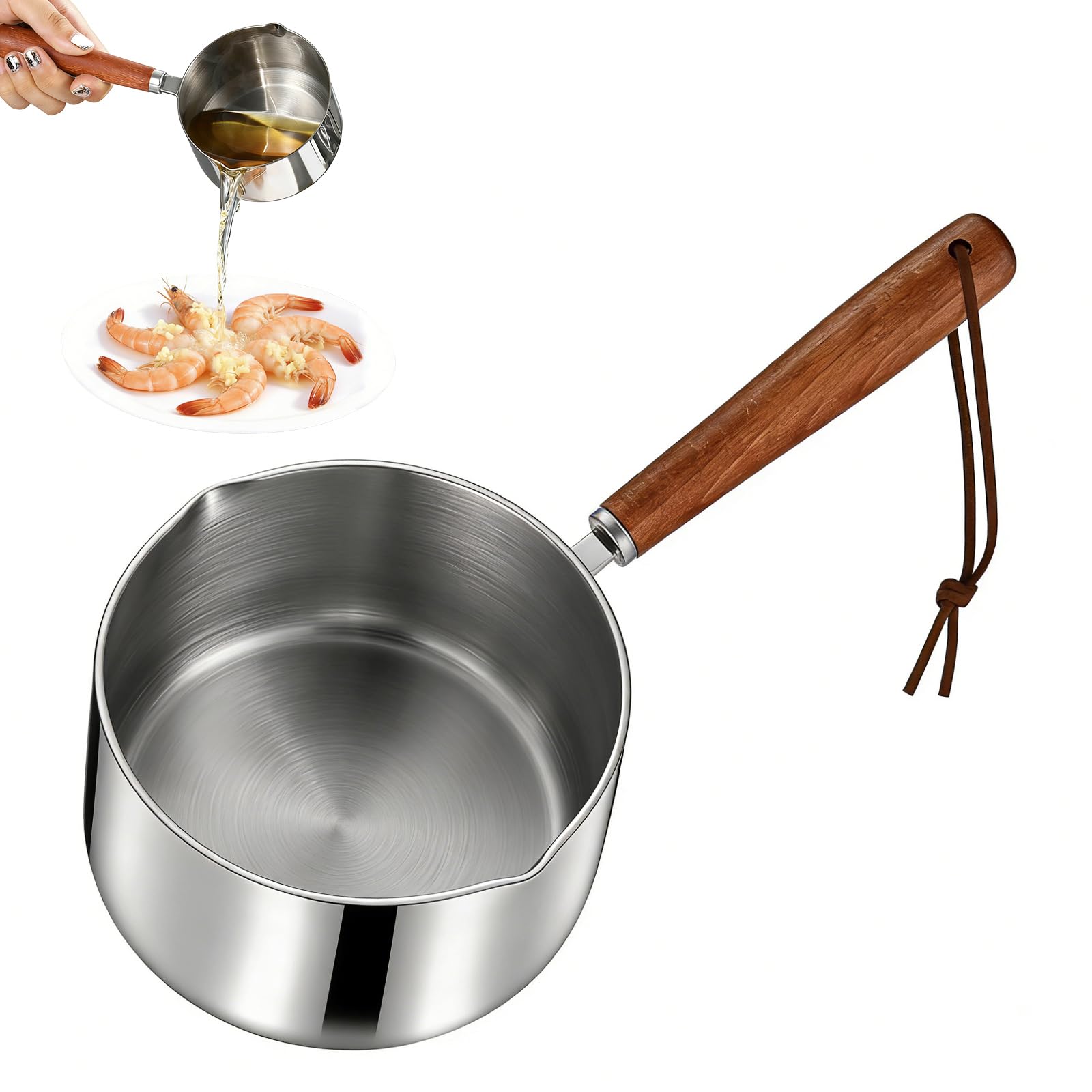 Butter Warmer Small Sauce Pan  350ml Milk Pot for Stovetop, Electric & Gas Cooktops, Multipurpose Mini Cooking Pot