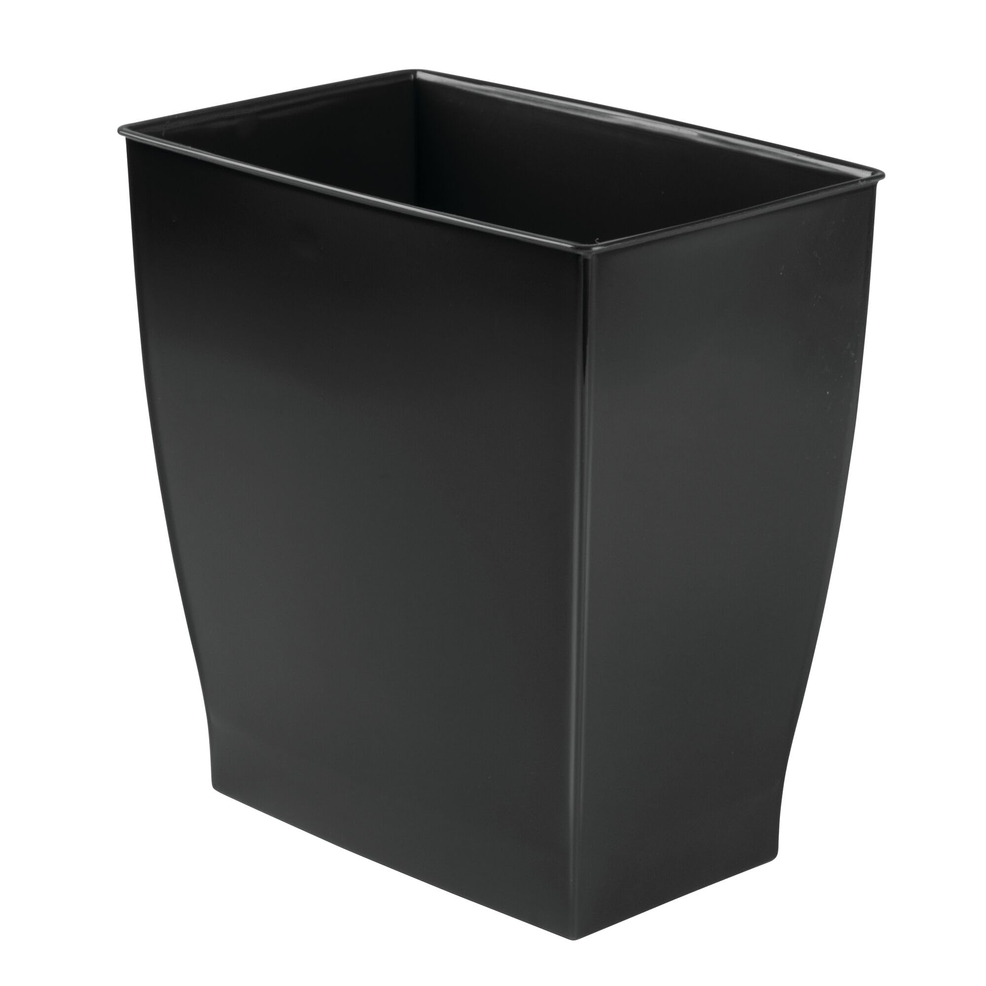 Idesign Spa Rectangular Trash Can For Bath, Bedroom, Office - 1125 X 75 X 12, 25 Gallon, Black