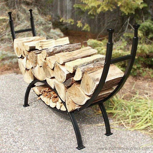 Uniflame, W-1859, Contemporary Black Firewood Log Rack