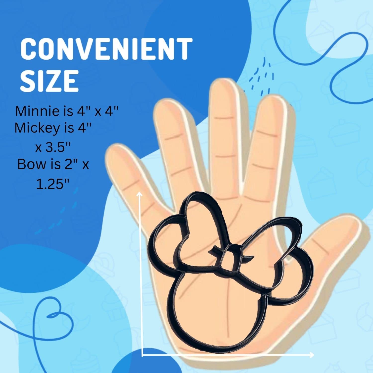 Mouse Cookie Cutters. Inspired By Mickey Head And Minnie Mouse Face Cartoon Characters With Red Hair Bow Cookie Cutters Made In