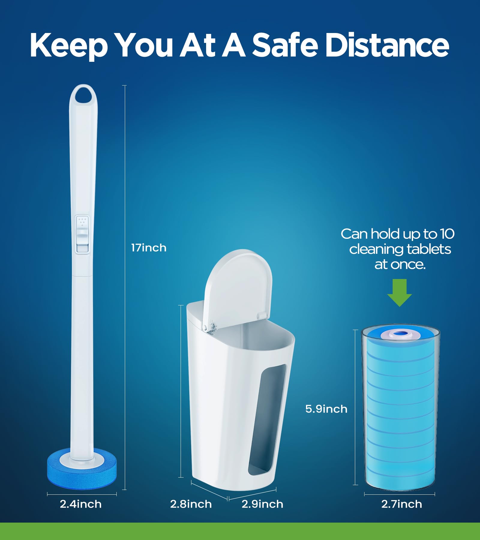 Disposable Toilet Brush Wand Refills, 40Pcs Toilet Brush Head Refills With Toilet Bowl Cleaner