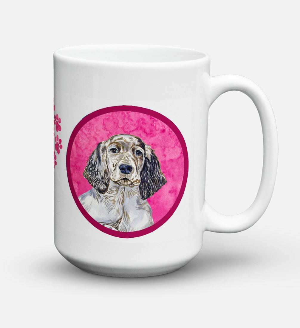 'Caroline's Treasures LH9367PK-CM15 English Setter Microwavable Ceramic Coffee Mug, 15 oz, Multicolor''