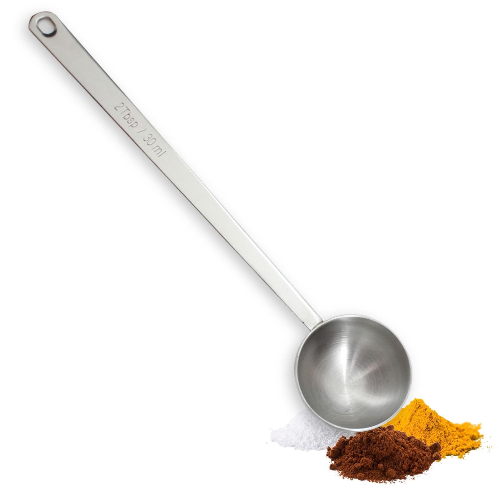 Tablecraft 2 Tablespoon Coffee Scoop, Stainless Steel, 9 Inch Long Handle Measuring Spoon, 30Ml Two Tbsp Capacity, Restaurant, C