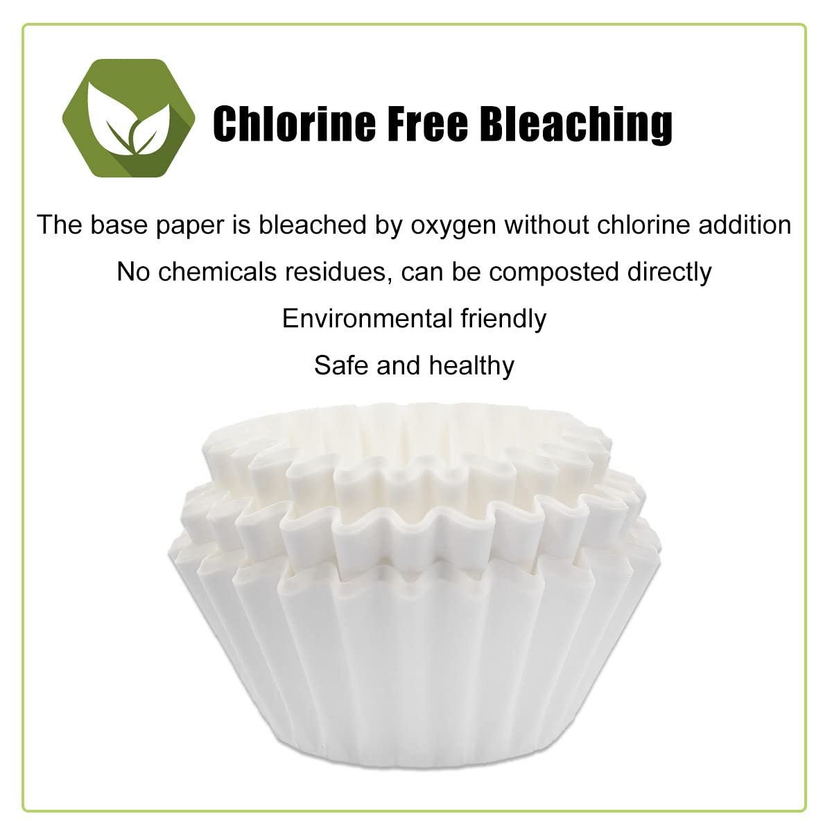 Coffee Filters 8-12 Cup, 7.875 Inch X 3.25 Inch, 100 Count Basket Coffee Filters, White Disposable 8 To 12 Cup Coffee Filter Pap