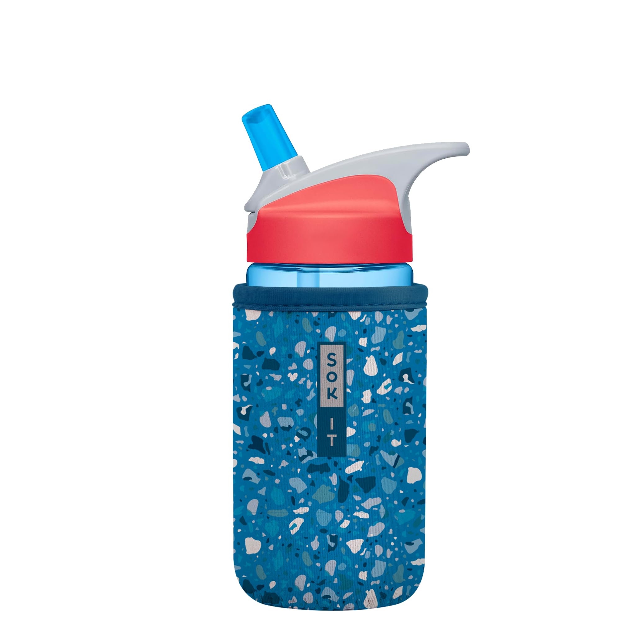 Sok It BotlSok Water Bottle Sleeve Insulated Neoprene Cover (Sky Terrazzo, Fits 12oz CamelBak or Nalgene)