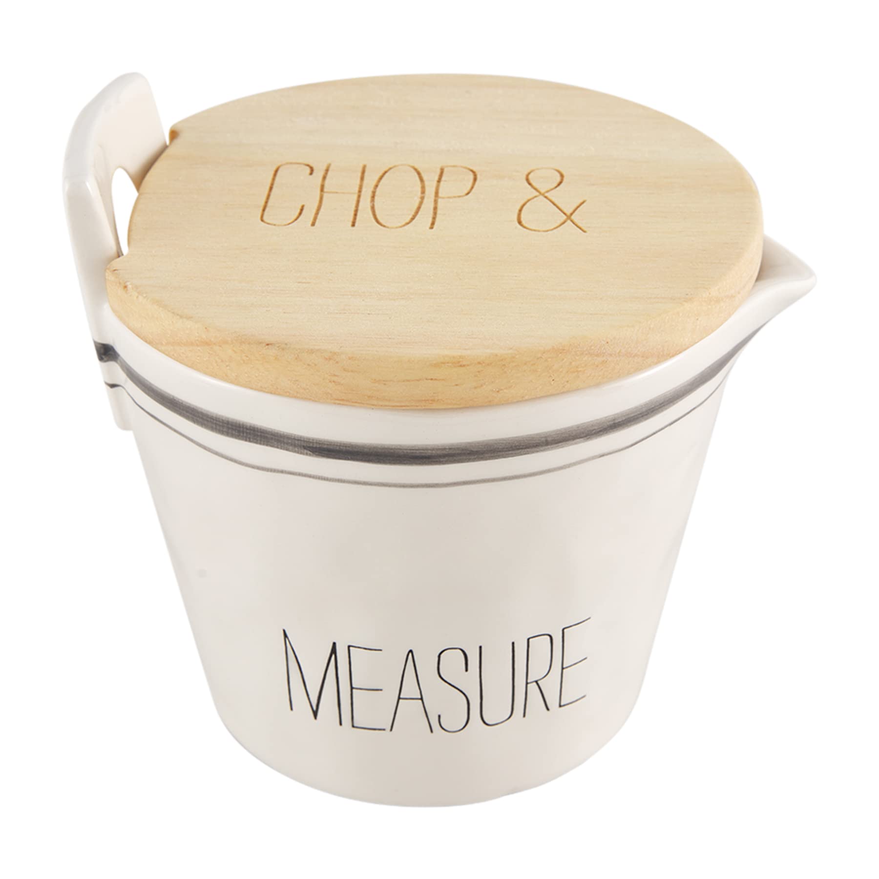 Mud Pie Bistro Measuring Cup And Mini Board Set, White, 4.75'' X 3.75''