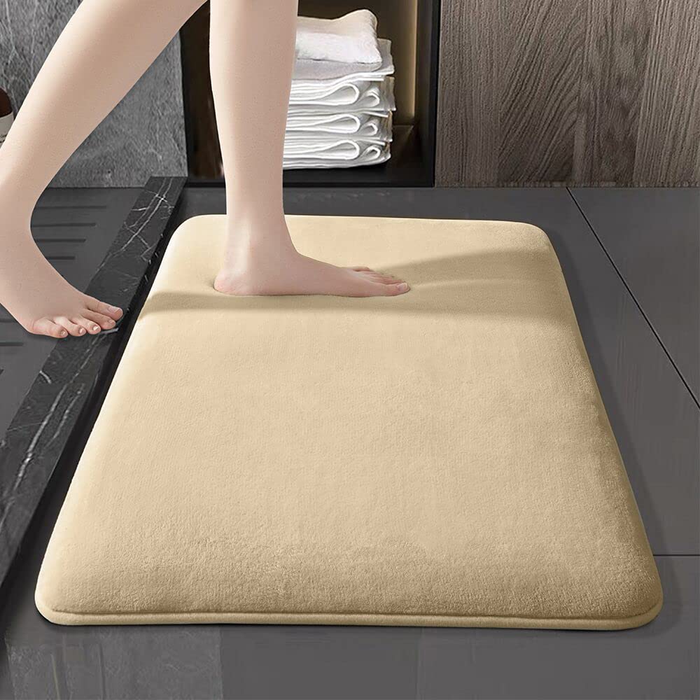 Sonoro Kate Bathroom Rugs, Ultra Absorbent & Non-Slip Memory Foam Bath Rugs, Machine Washable Bathroom Mats, Soft Velvet Bath Ma