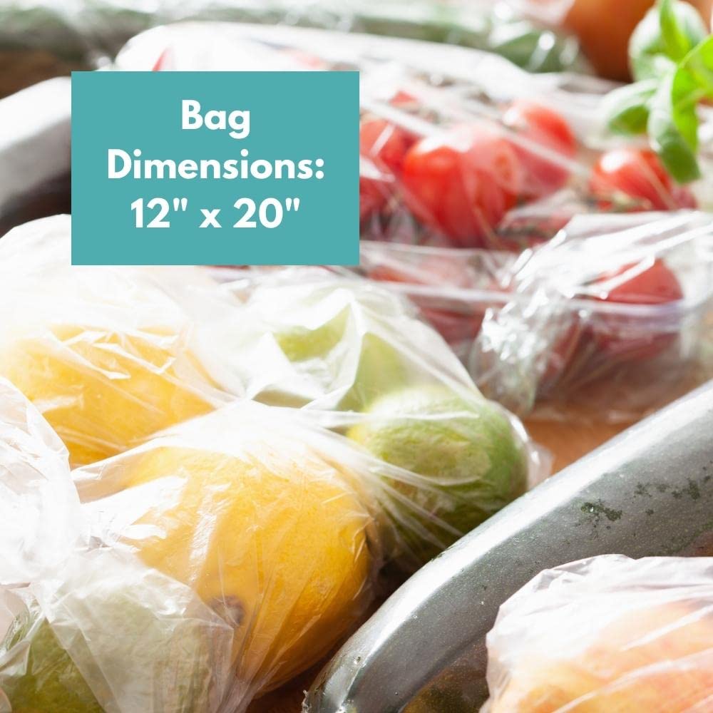 Packagingsuppliesbymail Perforated Produce Bags 12'' X 20'' Clear Case Of 4 Rolls (3000 Bags)