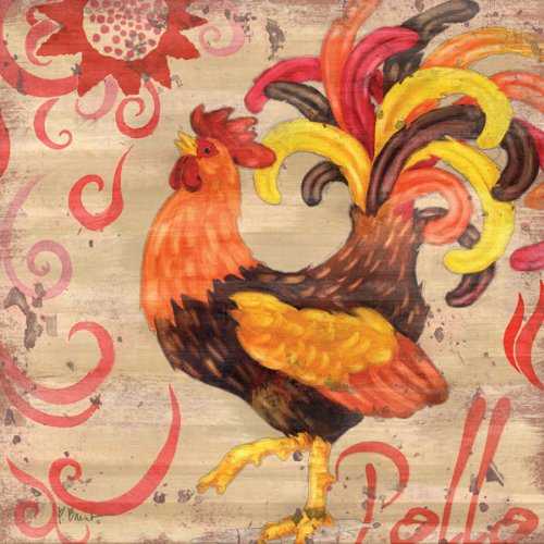 Royale Rooster Kitchen Art Print Posters By Paul Brent, 12 X 12, Set Of 4