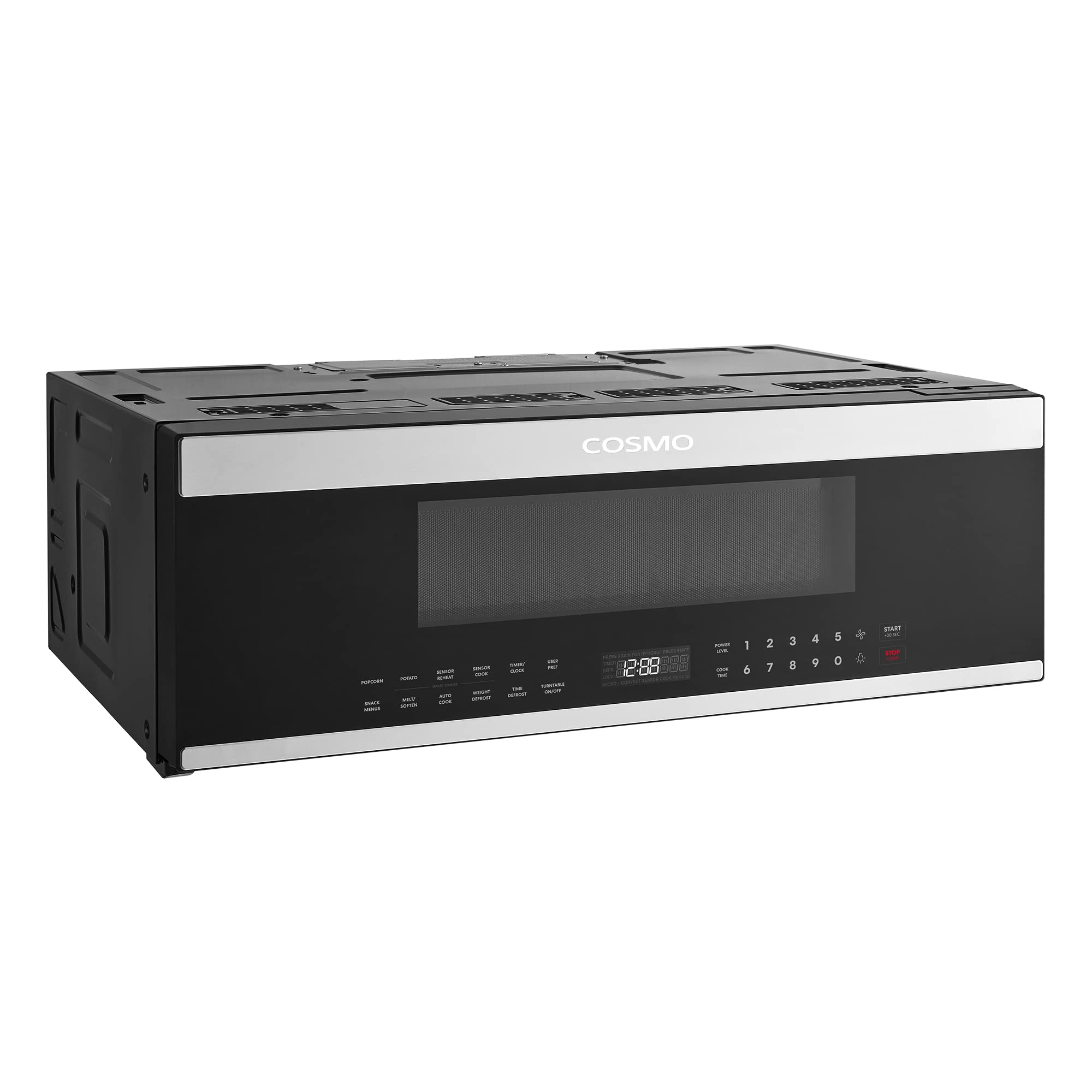 Cosmo Cos-3012Orlp1Ss 30 In. Slim Over The Range Microwave With Automatic Presets, Soft Touch Controls And 1.2 Cu. Ft. Capacity