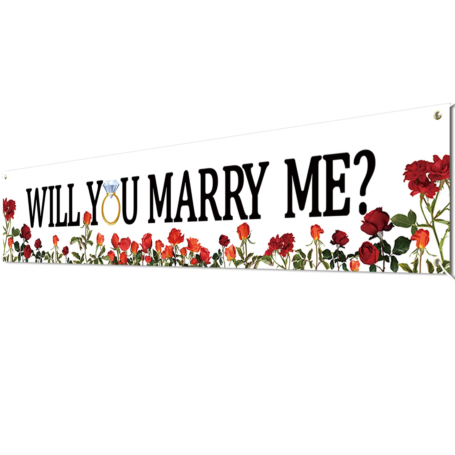 Marry Me Flower Banner Will You Marry Me Large Flower Banner Marriage Valentine'S Day Proposal Winter Supplies Engagement Lawn S