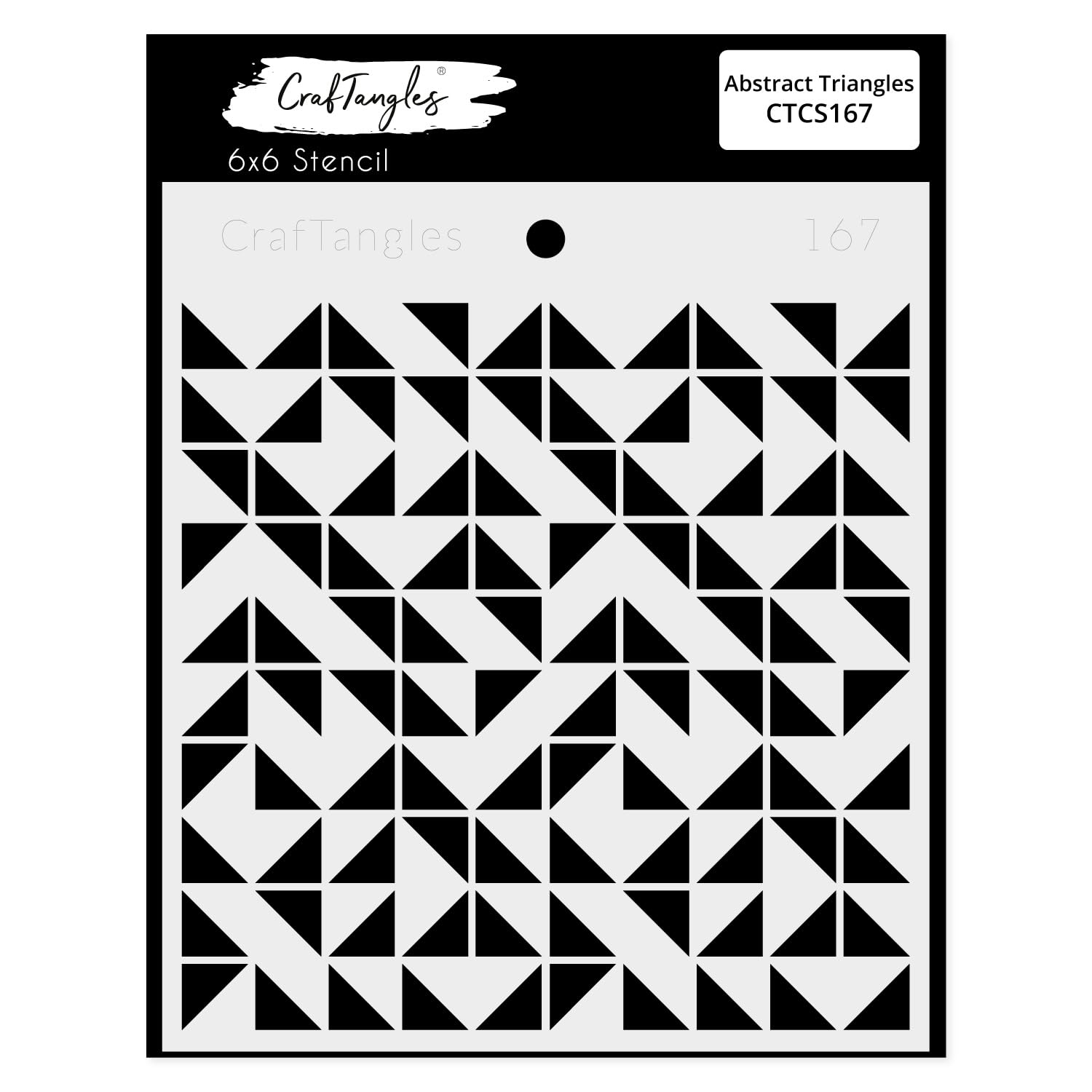 Craftangles Art And Craft Stencil  Abstract Triangles, 6X6 Inch, Reusable, Used For Diy Painting On Canvas, Fabric, Cloth, Pape