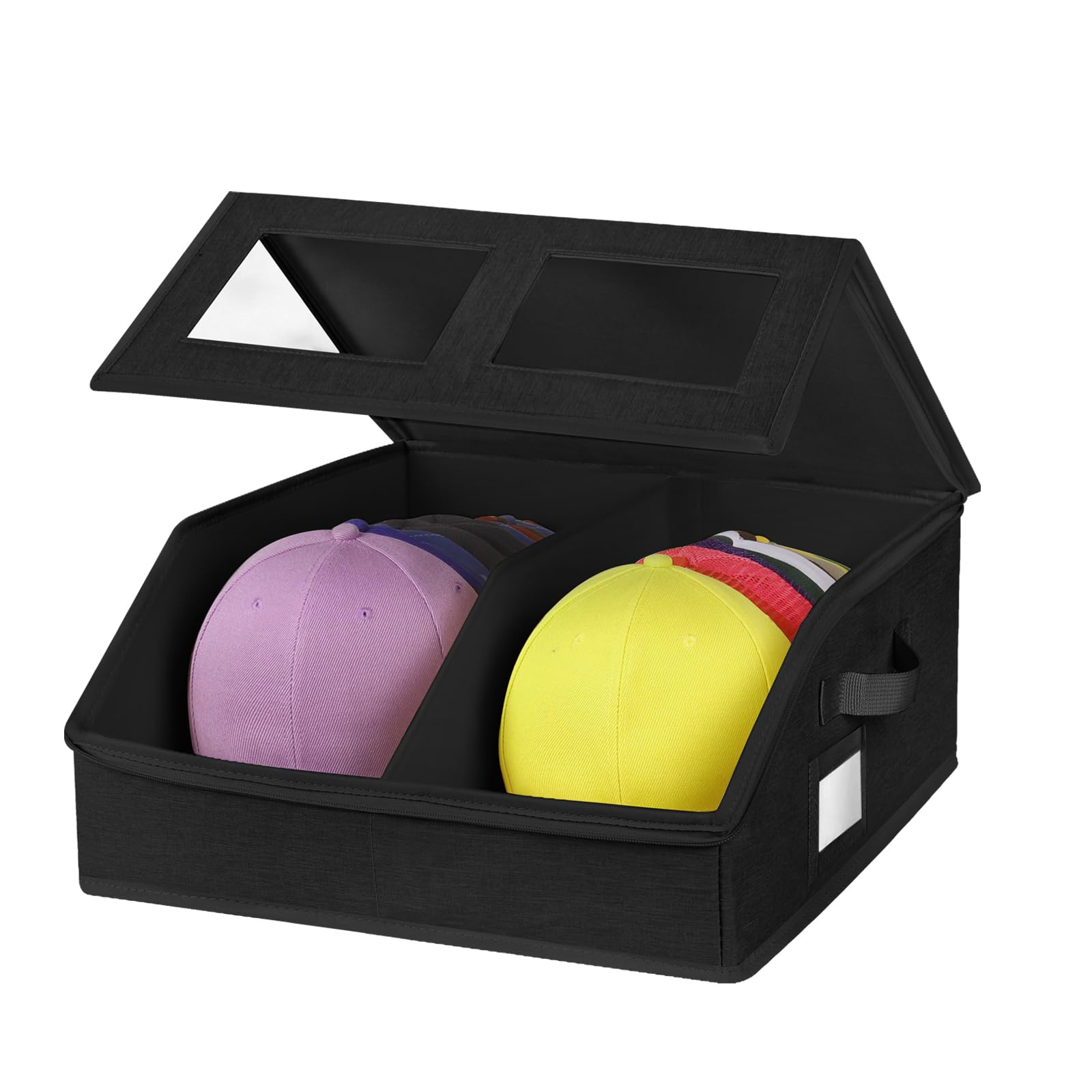 RZMAYIS Hat Storage for Baseball Caps-Holds Up to 24 Caps, Hat Organizer for Closet Stackable Hat Box with Cardboard, Dustproof 