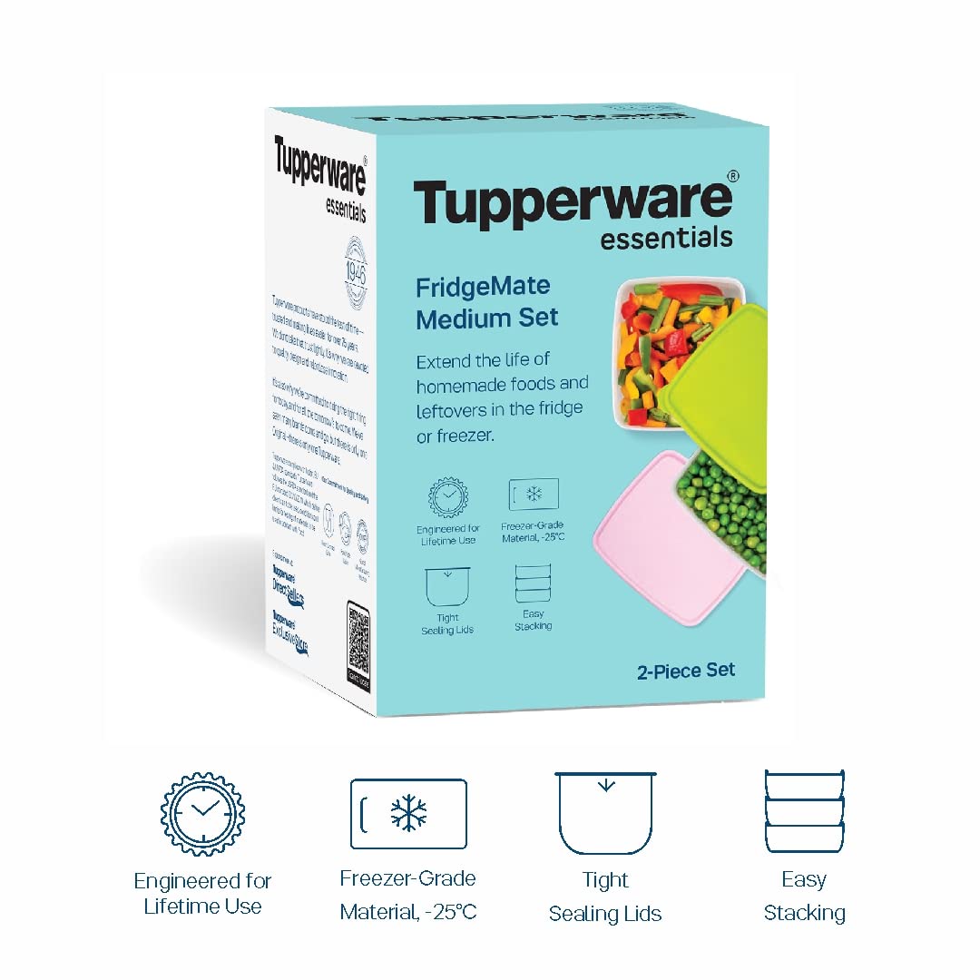 Tupperware Plastic Fridgemate Medium, 800Ml (Set Of 2), Multicolor