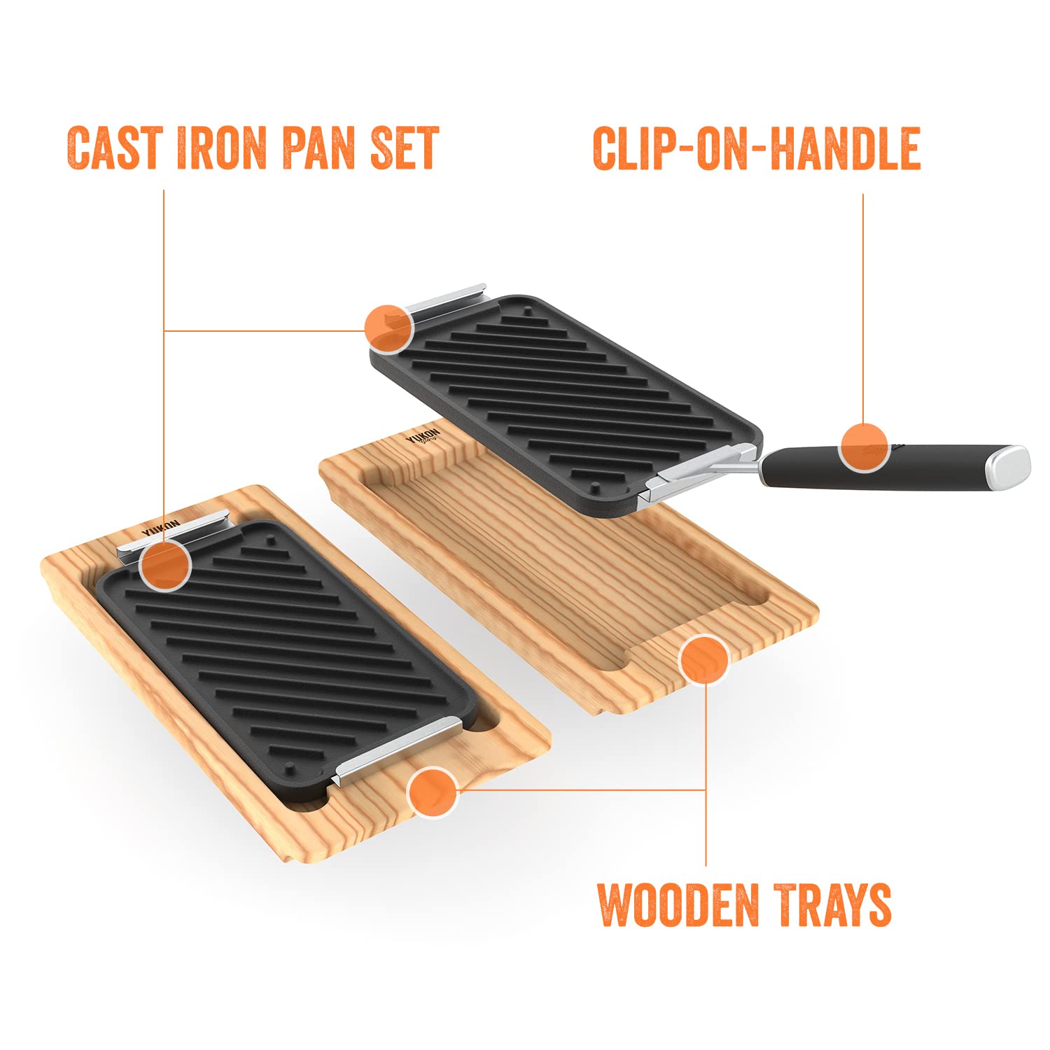 Yukon Glory Sear 'N Serve Set (Bbq Cast Iron Grill Pan Set)