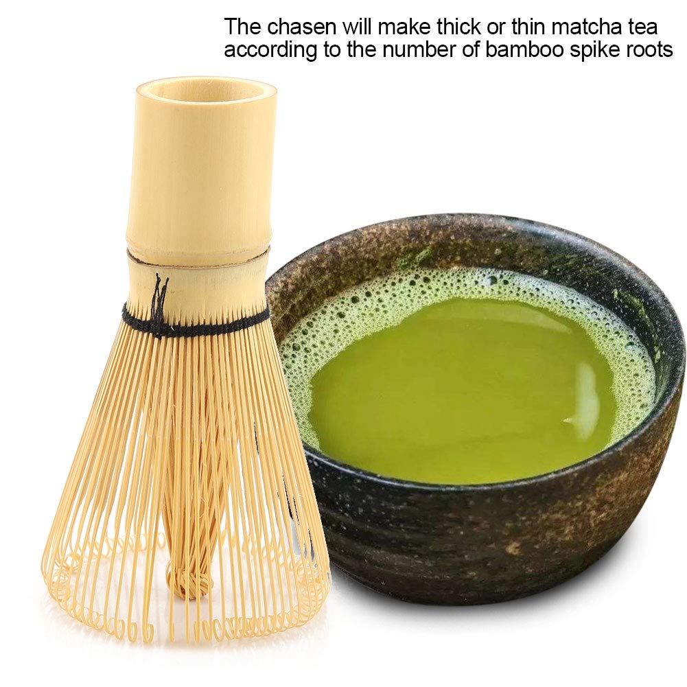 Matcha Green Tea Whisk Bamboo Tea Whisk Chasen Preparing Matcha Powder Brush Tool Tea Traditional Scoop(80 Prongs)