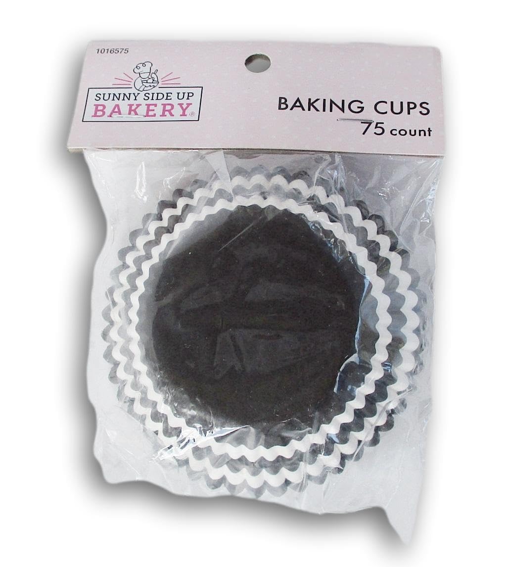 Black And White Stripe Decorative Baking Cups - Patterned Paper Liners For Cupcakes, Muffins (Standard Sized) - 50 Count