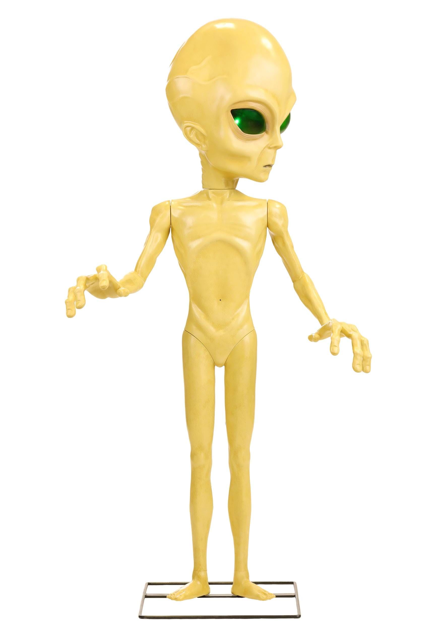 Fun Costumes Alien Animatronic 4.5FT Outer Space Decoration, Area 51 Roswell Extraterrestrial Halloween Decor, Haunted House