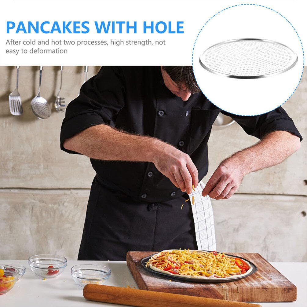 Hanabass Stainless Steel Pizza Pan 16 Inch Pizza Screen Baking Pan Mesh Pizza Pan Pizza Tray With Holes Nonstick Round Crisper T