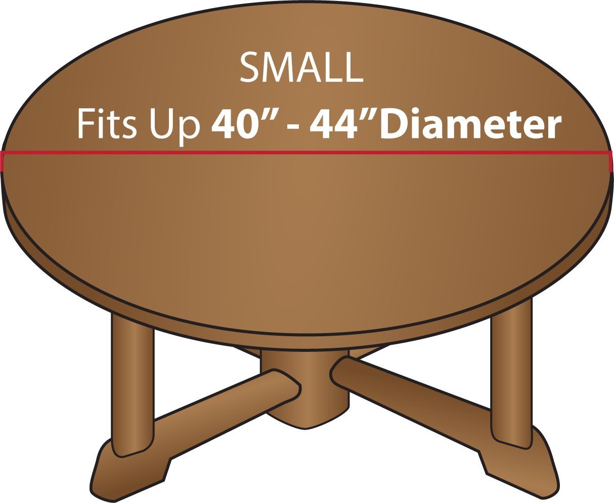 Covers For The Home Vinyl Fitted Table Cover, Global Coffee, Fits 40"-44" Round, Flannel Backed, Model COMINHKPR140876