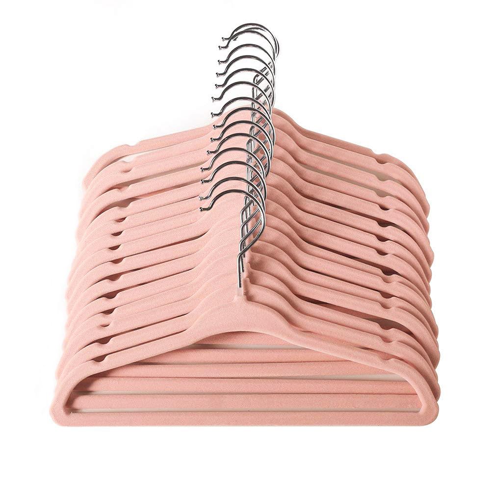 Mangotree Baby Hangers, Childrens Hangers Kids Coat Hangers With Ultra Thin & Non-Slip Design 15 Pack (Pink)