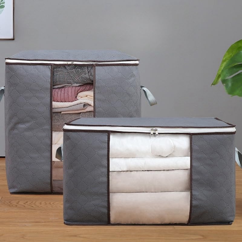 Dangfly Foldable Thick Fabric Clothes Storage Bag, Vertical Wardrobe Organiser, Large Capacity, Dustproof, Durable, Space Saving