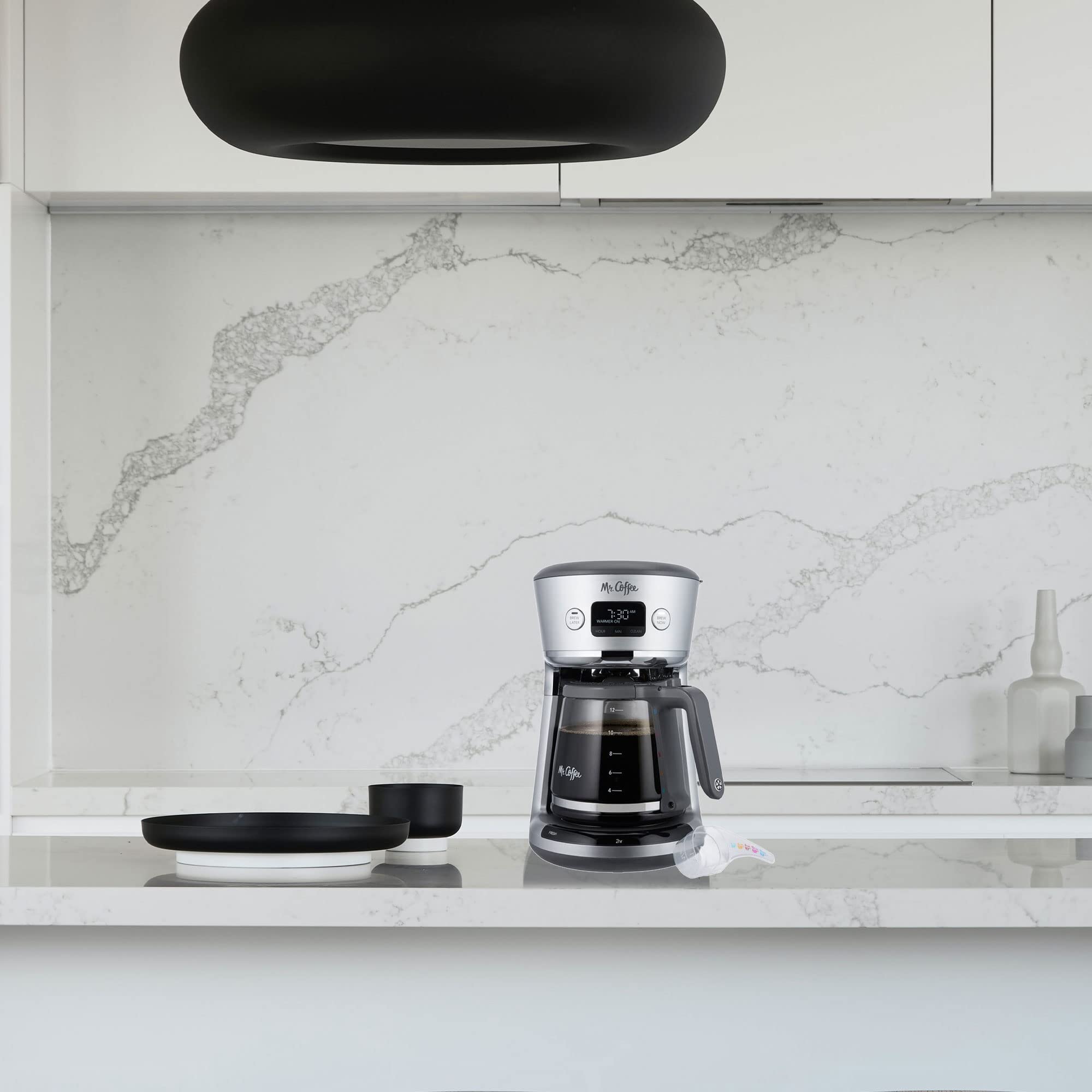 Mr. Coffee 31160393 Easy Measure 12 Cup Programmable Digital Coffee Maker Machine With Built In Water Filtration And Measuring S