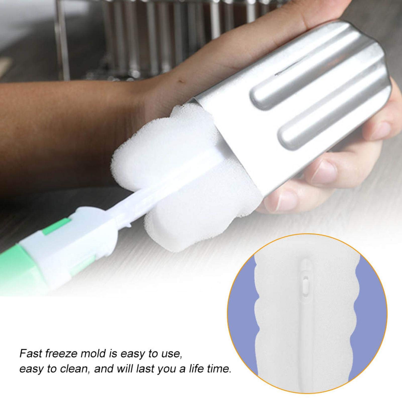10Pcs Stainless Steel Popsicle With 100Pcs Popsicle Sticks Holder,Commercial Ice Ice Cream Maker (Round Head)