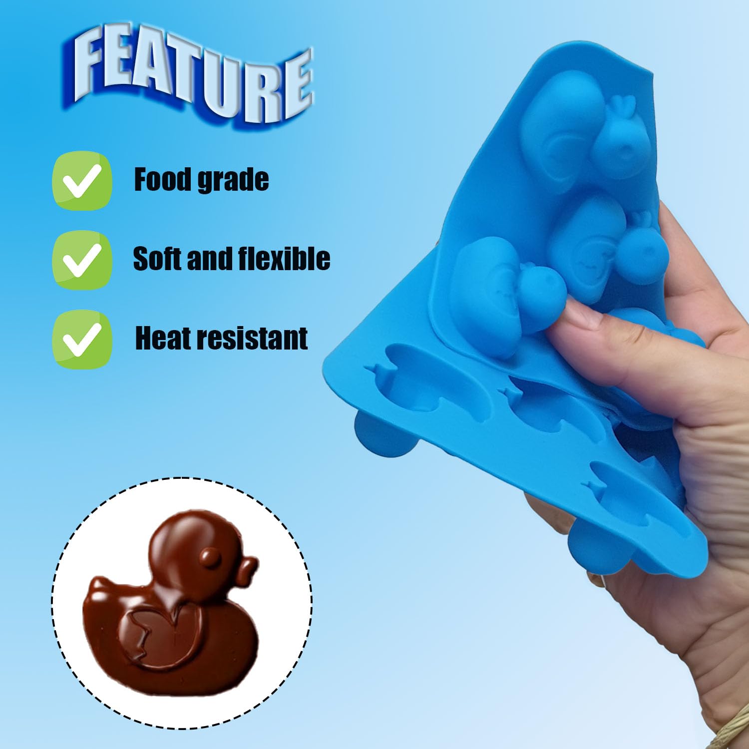 2 Set Of Funny Shaped Silicone Mold For Duck Chocolate, Ice Cube Tray Party And Favors (Accessgood)