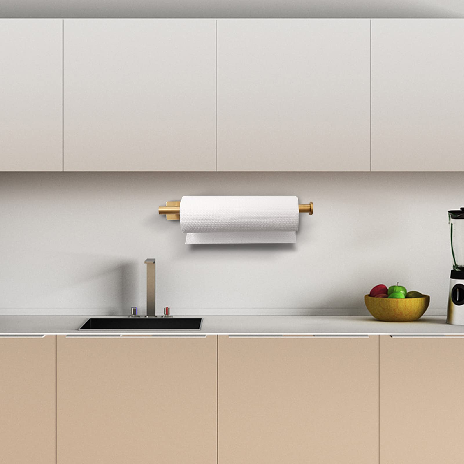 Paper Towel Holder Under Cabinet, Self Adhesive Wall Mount Paper Towel Holder, Sus304 Stainless Steel Under Cupboard Paper Towel
