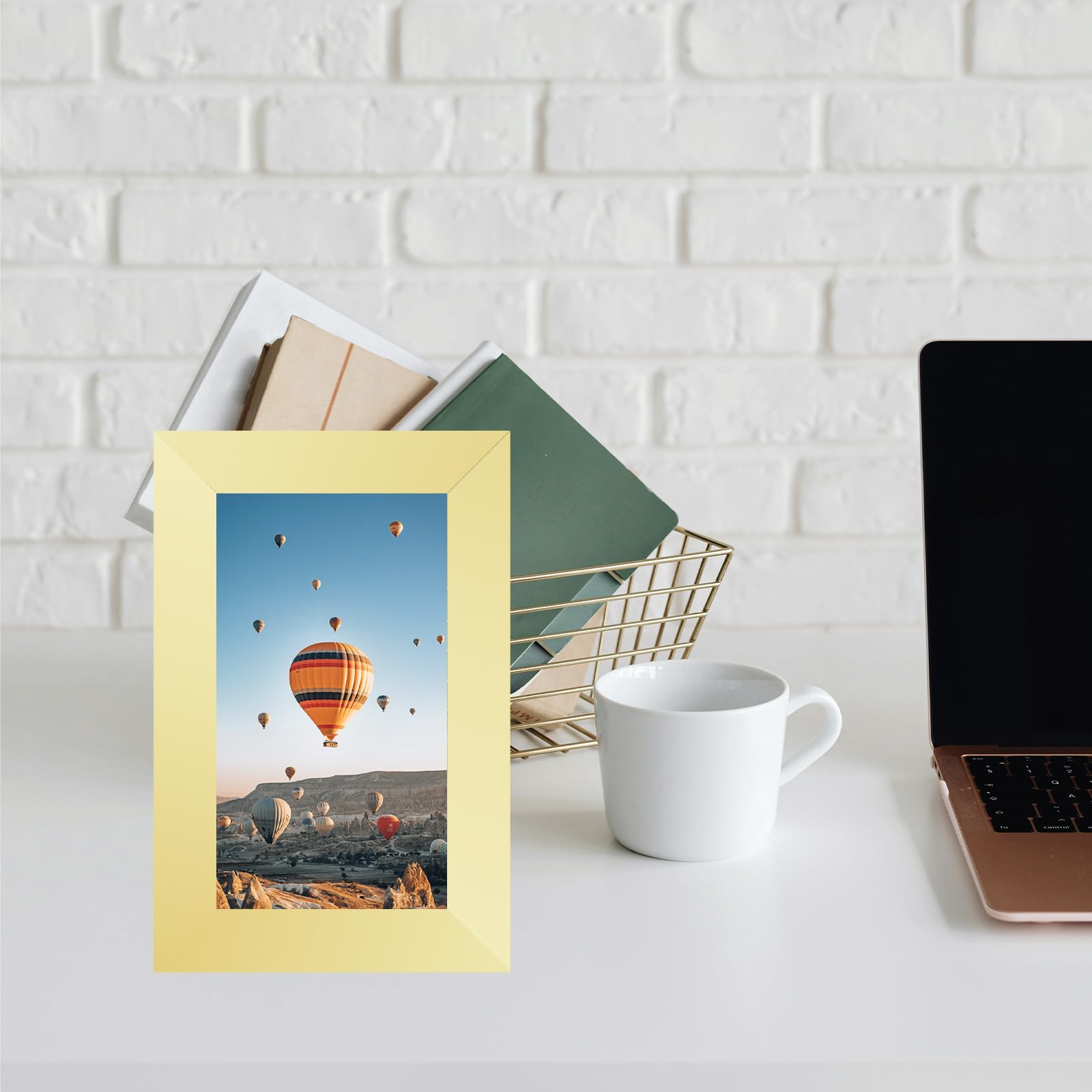 JCJMY 3x5 Picture Frame Gold for Tabletop, 3 x 5 Photo Frame with Shatter Resistant Plexiglass, Sturdy 3 by 5 Poster Frame, Gold