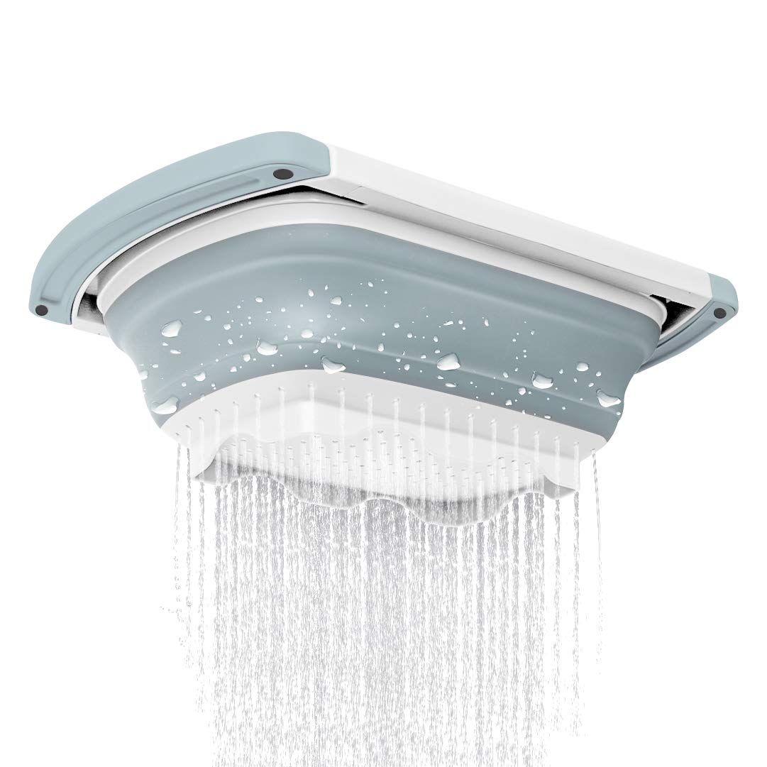 Qimh Collapsible Colander | Over The Sink Silicone Kitchen Strainers And Colanders With Extendable Handles | Veggies, Fruit And