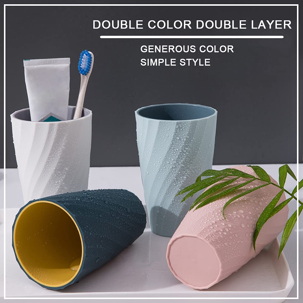 2Pack Unbreakable Toothbrush Cup Bathroom Tumbler, Soft And Durable, Bathroom Cup Toothbrush Tumbler Toothbrush Holder (Dark Blu