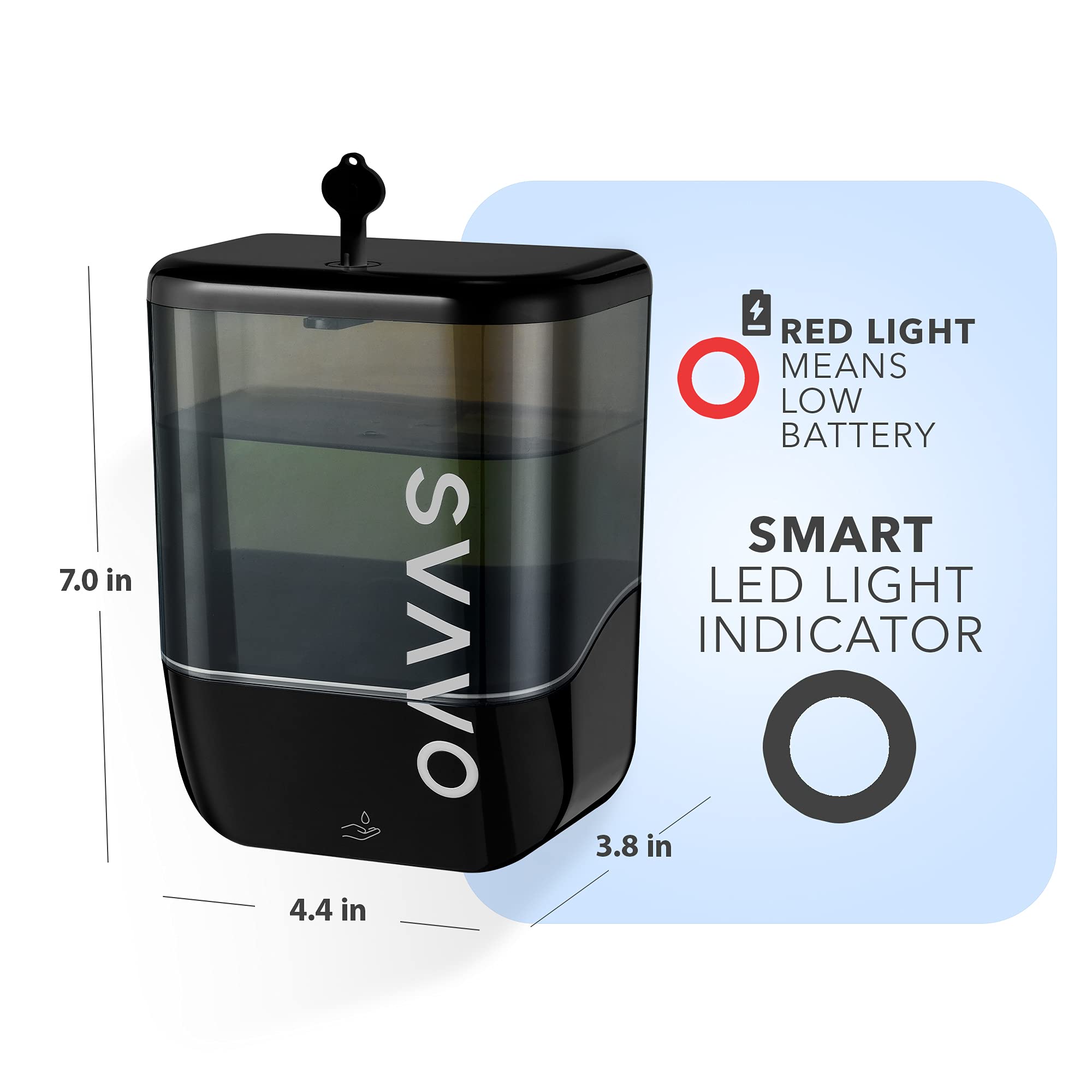 Svavo Automatic Soap Dispenser Touchless, Hand Sanitizer Dispenser Wall Mount, Electric Sensor Battery Operated For Offices Home