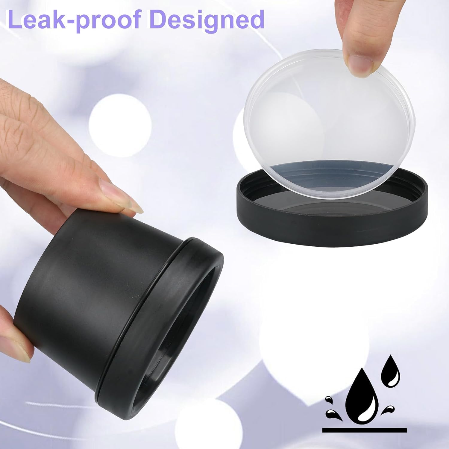 Plastic Cream Jars Travel Containers For Toiletries 3.4Oz 6 Pack Tsa Approved Wide-Mouth Cosmetic Pot Jars With Lids Leak Proof