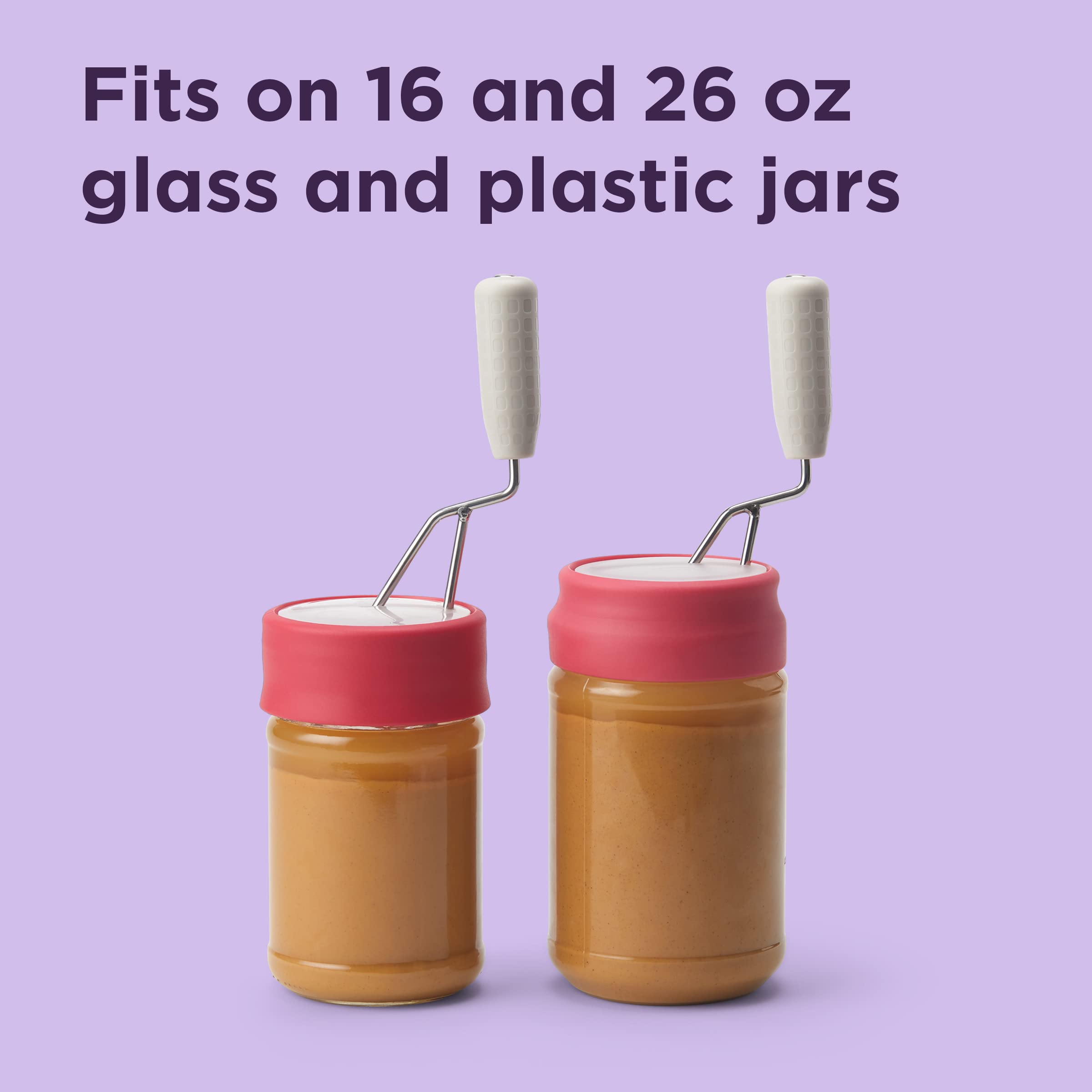 Chef'N Nut Butter Stirrer, Fits Most Mason Jars, Red