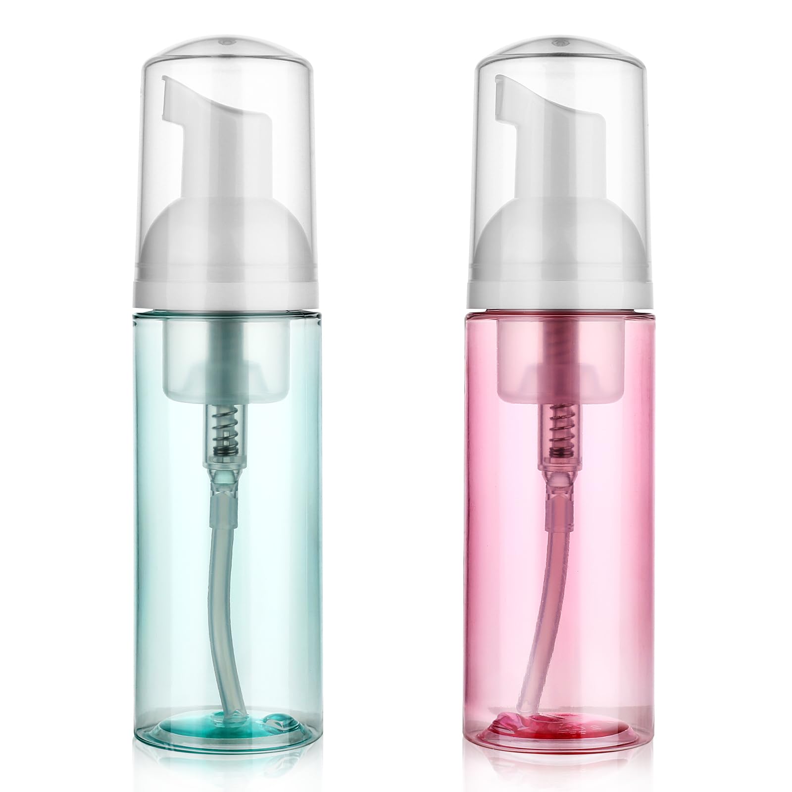 2 Pack Foam Pump Bottle Travel 60 Ml/2 Oz Small Size Mousse Foam Soap Dispenser Clear Plastic Foaming Soap Dispenser Mini Empty