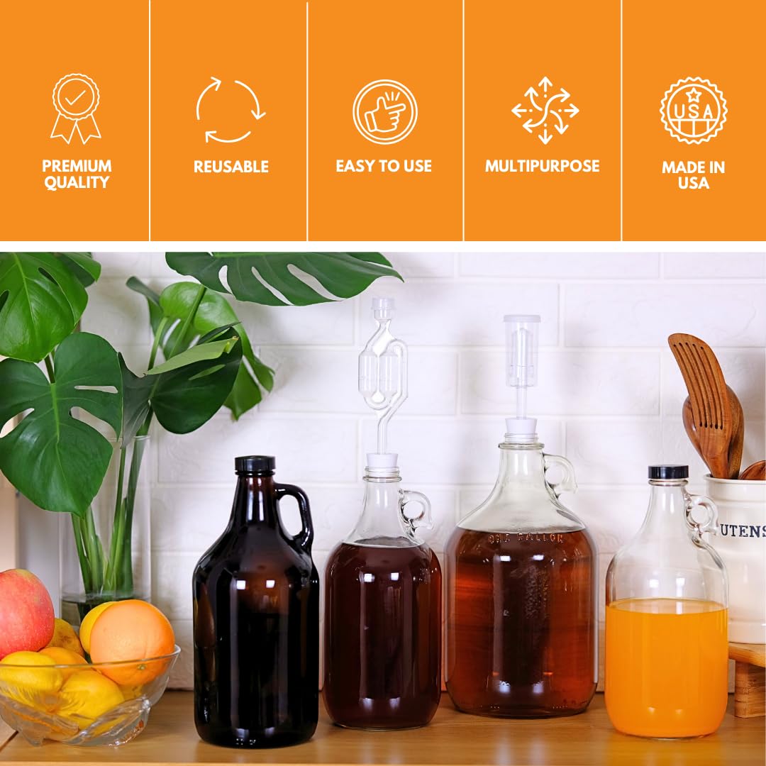 Fastrack Glass Water Bottle, Includes 38Mm Metal Screw Cap, 1 Gal Capacity (Pack Of 4)