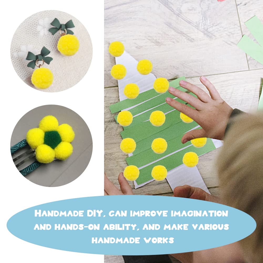 150 Pieces Pom Poms  1 Inch Yellow Craft Pom Poms  Christmas Fuzzy Pompom Puff Balls  Small Pom Pom Balls for DIY Arts  Crafts Projects  Christmas Home Decorations