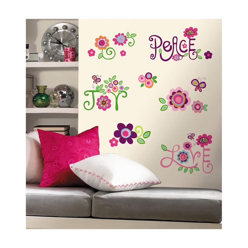 Roommates Rmk1649Scs Love, Joy, And Peace Quote Peel And Stick Wall Decals 10 Inch X 18 Inch
