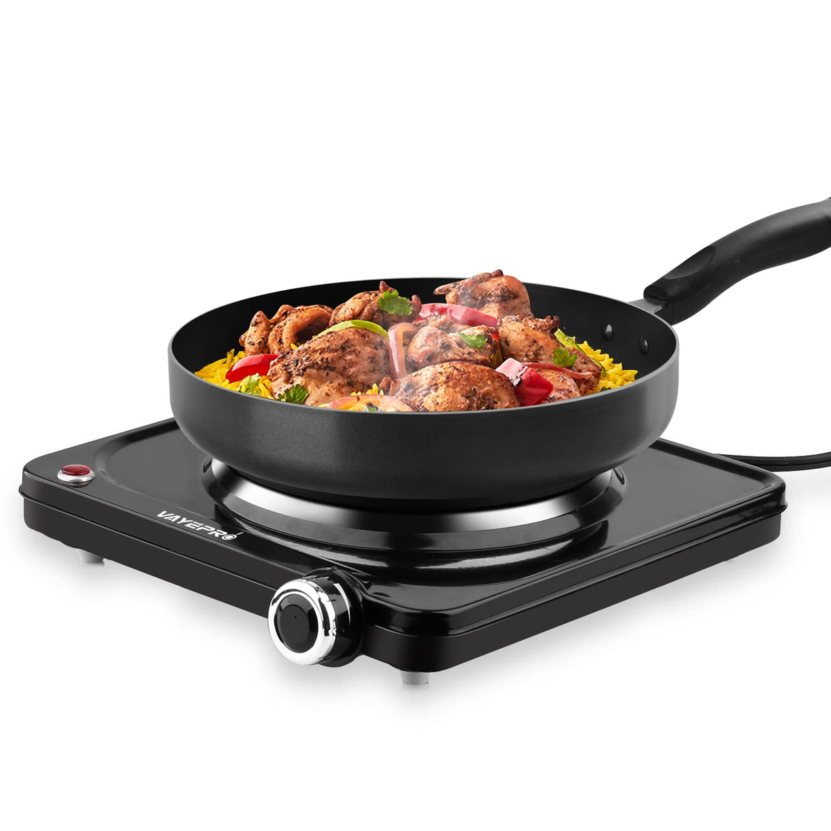 Vayepro Hot Plate, 1500W Portable Electric Stove, Single Electirc Cooktop,Portable Burner For Cooking, Cooktop For Dorm Office H