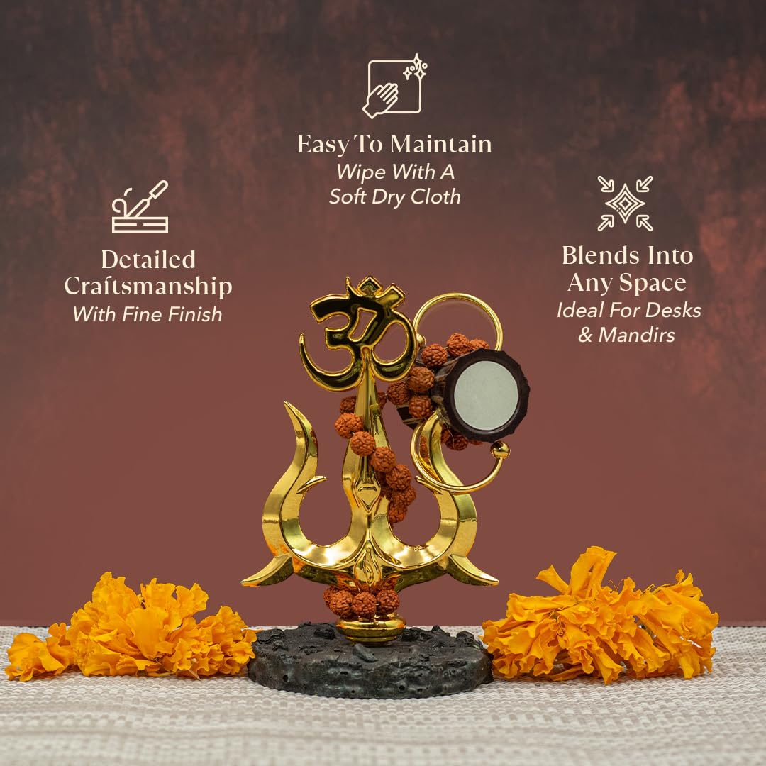 Astrotalk Resin Mahadev Trishul Murti | Compact Shiv Murti For Home Temple, Car Dashboard Or Office Shelf | Lord Shiva Idol For Puja Mandir & Meditation Corners | 8.5X6.5X11 Cm | 1 Piece
