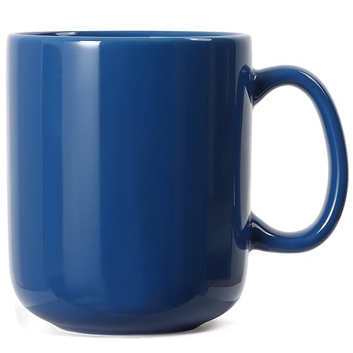 Smilatte 20 OZ Large coffee Mug, M016 Plain ceramic Boss Big Tea cup with Handle for Dad Men, Blue