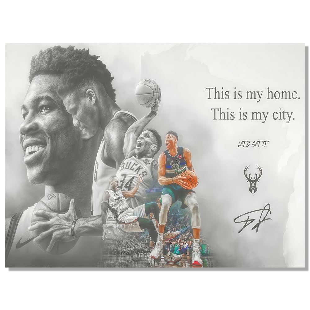 Menkarwhy Giannis Antetokounmpo Signed Poster For Kids Room Bedroom Wall Decor-Basketball Superstar Posters Canvas Art Print Pic