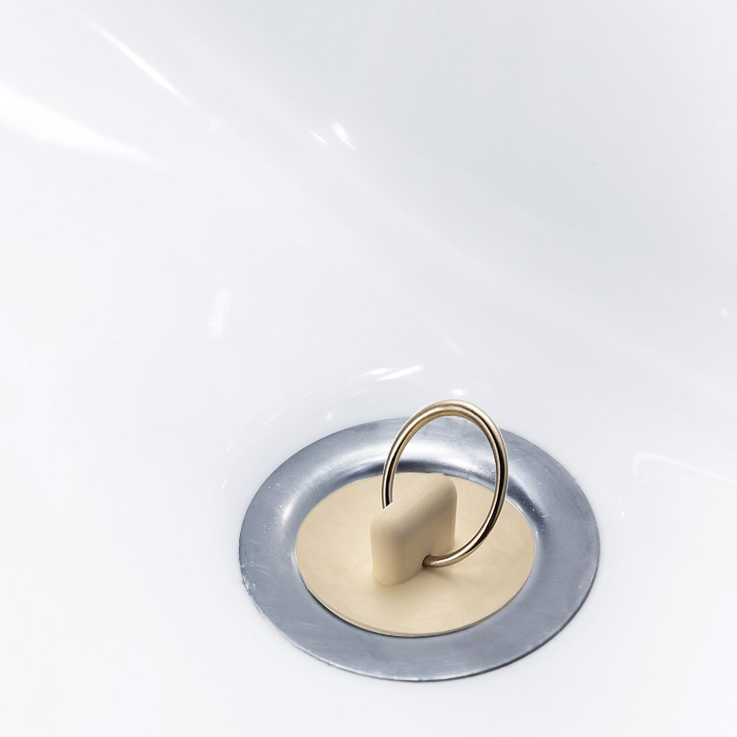 Hestya 4 Pieces Tub Stopper Set Rubber Sink Stopper Drain Plug With Hanging Ring For Bathtub, Kitchen And Bathroom (White, 1-1/8