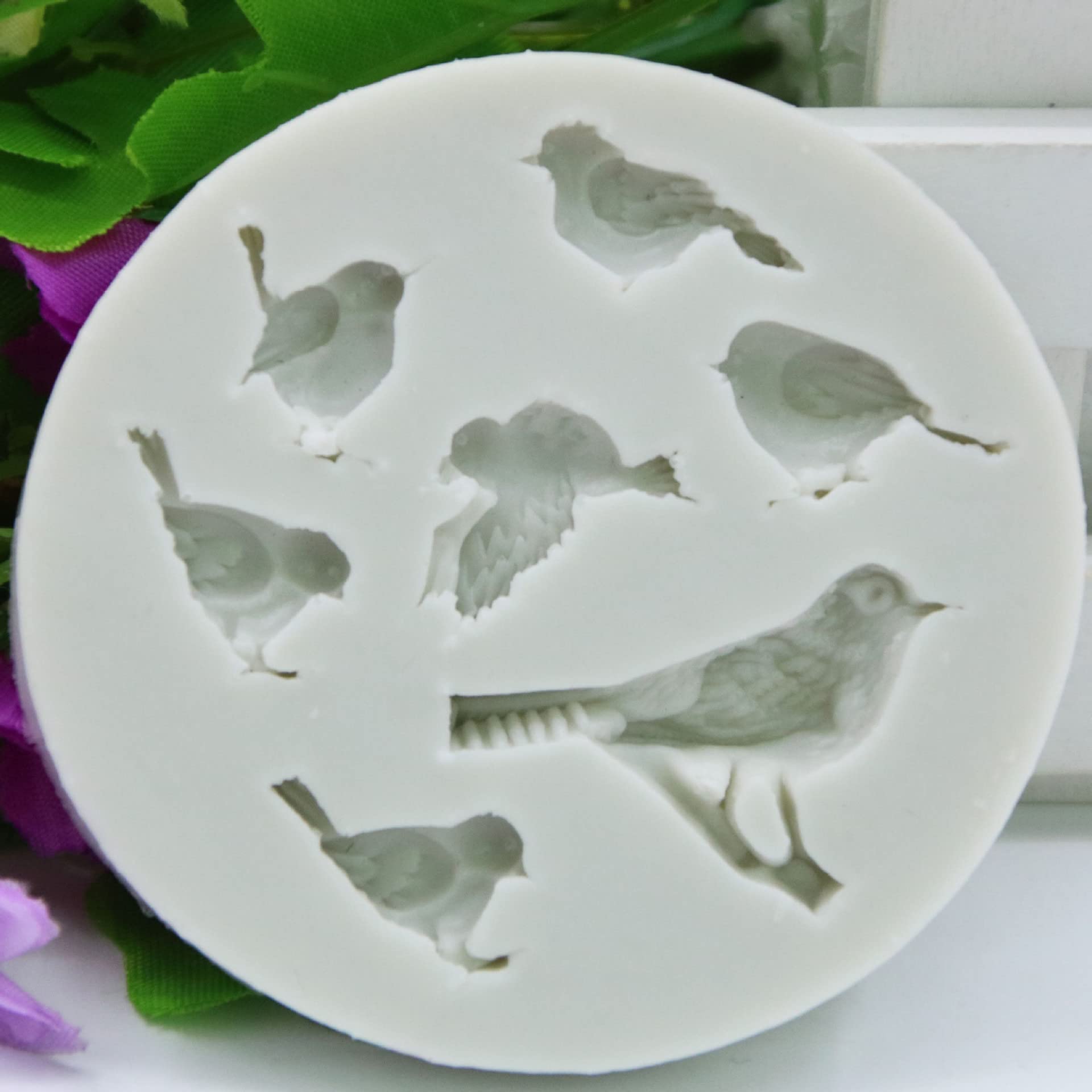 2Pcs Mini Bird Silicone Animals Molds For Diy Fondant Candy Making Tools Chocolate Mold Desserts Ice Cube Gum Clay Biscuit Plast
