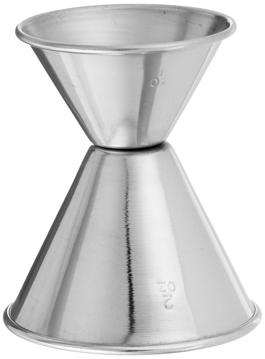 Winco Steel 1 Ounce X 2 Ounce Jiggers, 1 Oz / 2 Oz, Stainless Steel