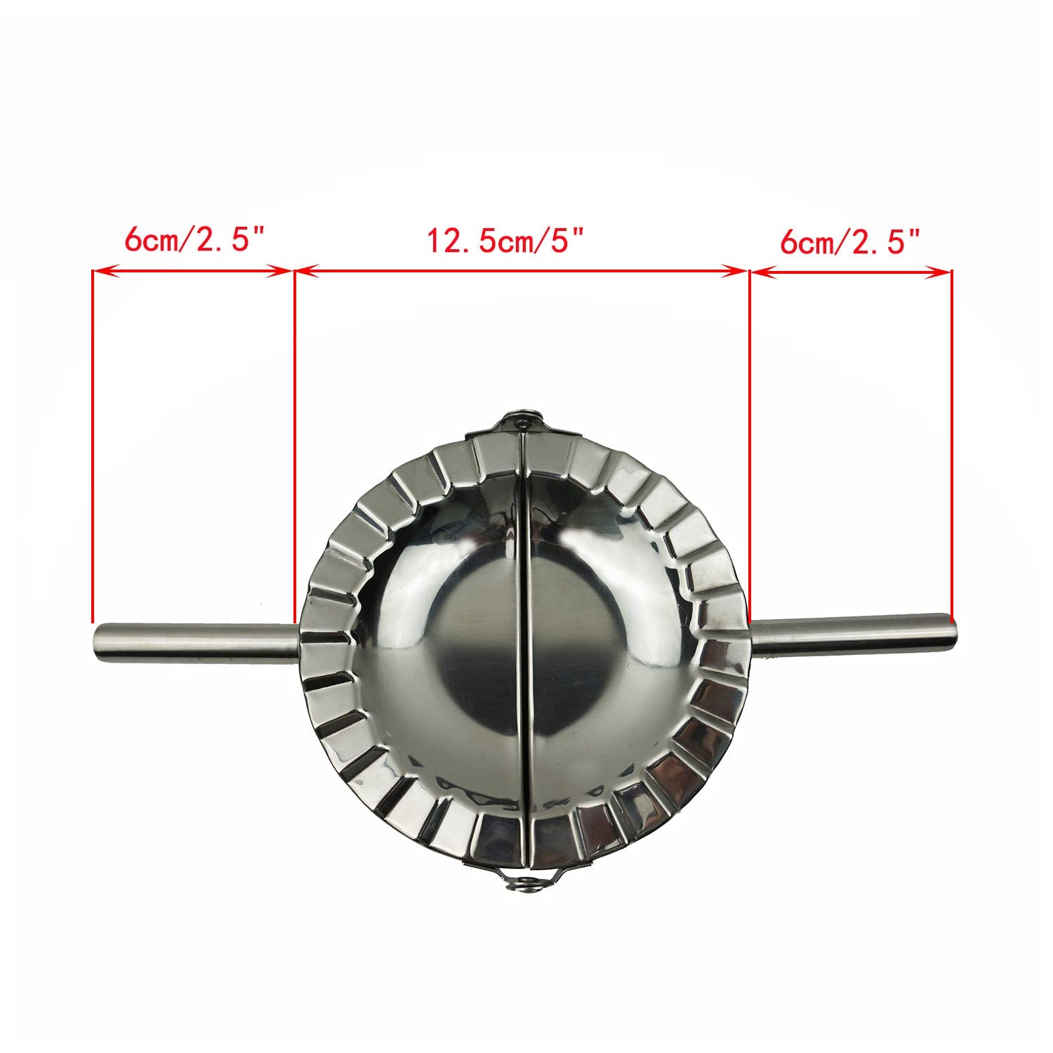 Proshopping Stainless Steel Dumpling Maker, X-Large 5'' Goya Empanada Press Mold, Ravioli Mould Crimper, Wraper Dough Cutter - F