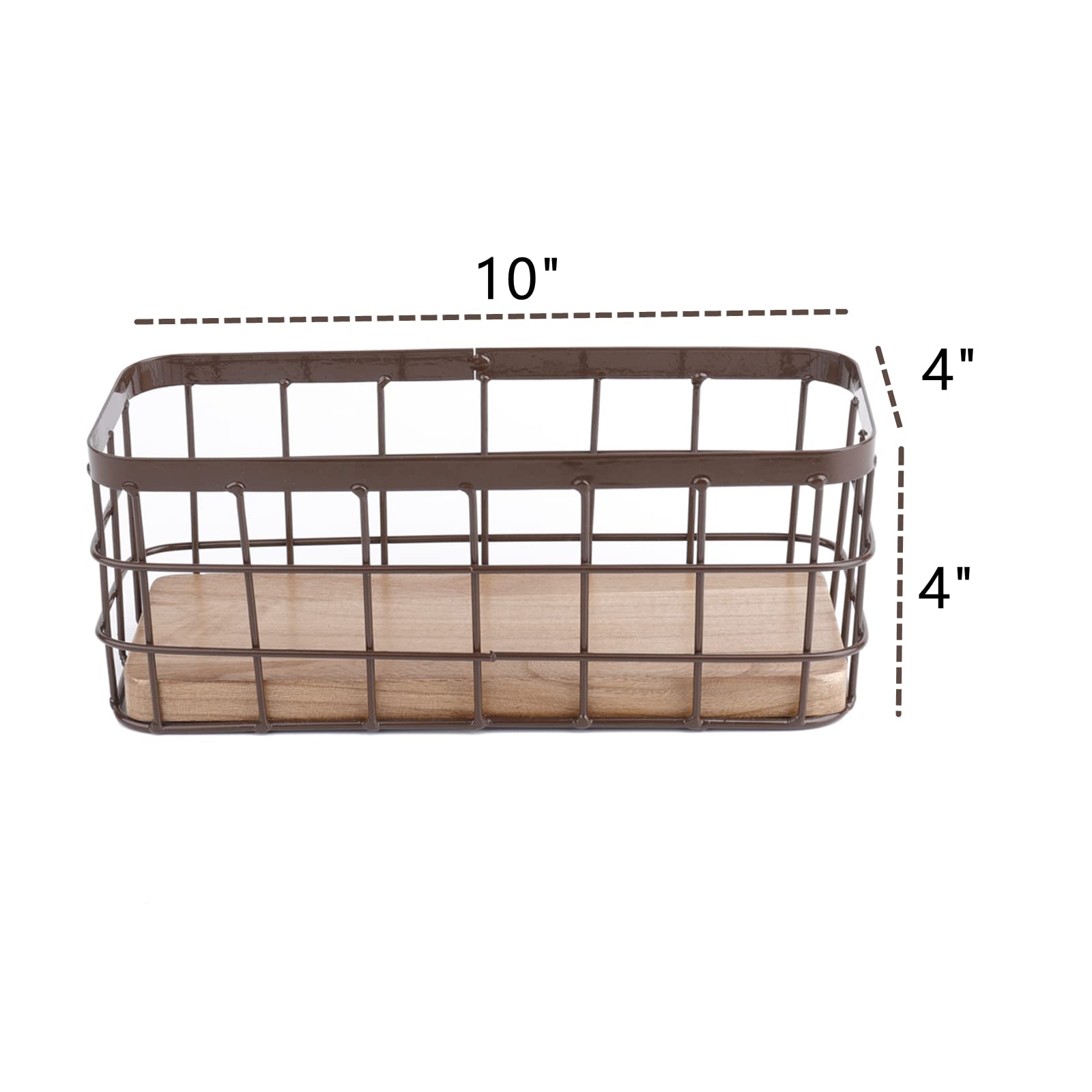 Dicunoy Set Of 2 Small Wire Baskets, Narrow Rustic Storage Bin, Farmhouse Rectangle Bathroom Counter Organizer Tray For Kitchen